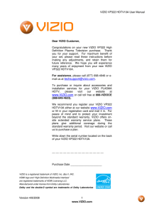 User Manual Vizio VP322