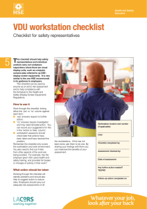 VDU workstation checklist - Checklist for safety representatives