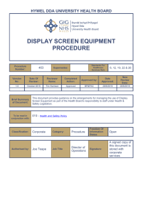 display screen equipment procedure