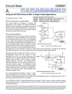 Using the AD7328 8-Channel ADC in Single Ended Applications