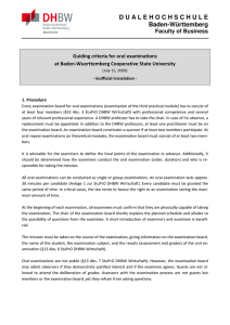 Guiding criteria for oral examinations