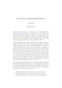 The Priority of Resolutional Semantics