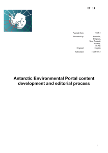 IP011: Antarctic Environmental Portal content development and