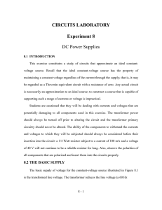 CIRCUITS LABORATORY Experiment 8 DC Power Supplies