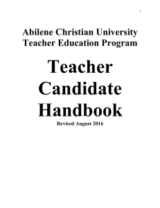 Teacher Education Handbook - Abilene Christian University