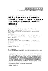 Helping elementary preservice teachers learn to use curriculum