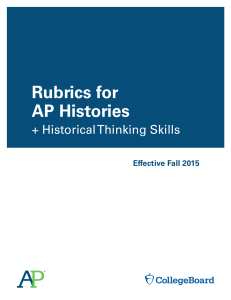 AP Histories Rubrics and Historical Thinking Skills