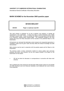 MARK SCHEME for the November 2005 question paper 0610/03