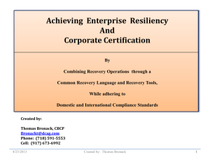 Achieving Enterprise Resiliency And Corporate Certification