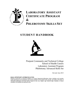 2015 Laboratory Assistant and Phlebotomy Handbook