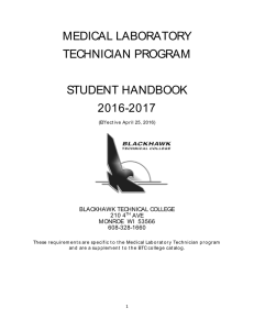 MEDICAL LABORATORY TECHNICIAN PROGRAM STUDENT