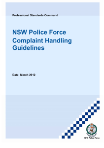 NSW Police Force Complaint Handling Guidelines