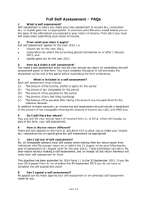 Full Self Assessment - FAQs