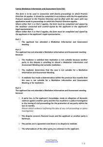 Mediation Information and Assessment Form