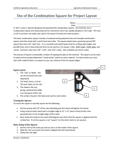 Use of the Combination Square for Layout