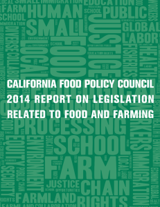 2014 CA Food Policy Council Legislative Report on Food and Farming