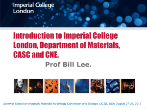 Introduction to Imperial College London and Department of Materials.