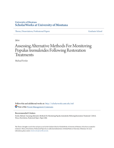 Assessing Alternative Methods For Monitoring