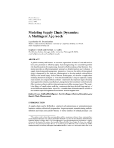 Modeling Supply Chain Dynamics - Carnegie Mellon School of