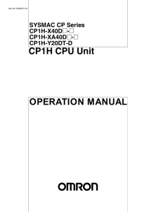 OPERATION MANUAL CP1H CPU Unit