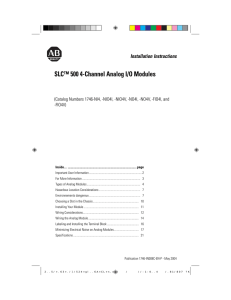 1746-IN008C-EN-P, SLC 500 4-Channel Analog I/O Modules