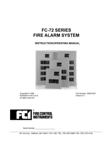 FC-72 SERIES FIRE ALARM SYSTEM