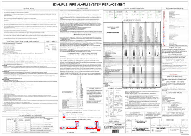 Example Fire Alarm System Replacement