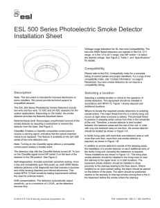 ESL 500 Series Photoelectric Smoke Detector Installation