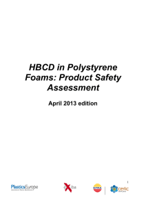 HBCD in Polystyrene Foams: Product Safety Assessment