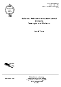 Safe and Reliable Computer Control Systems Concepts and Methods