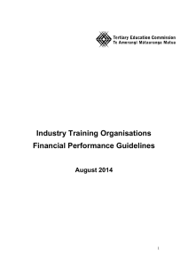 Industry Training Organisations: Financial Performance Guidelines