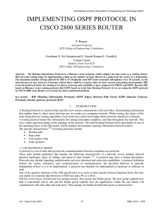 implementing ospf protocol in cisco 2800 series router