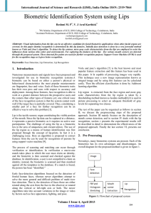 Biometric Identification System using Lips