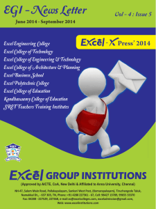 Jun 2014 - Sep 2014 - Excel Group of Institution