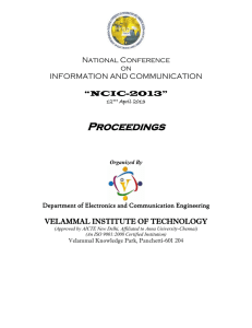 National Conference - Velammal Institute of Technology
