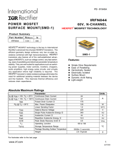 POWER MOSFET SURFACE MOUNT(SMD-1) 60V, N