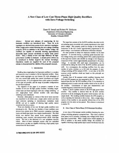 A new class of low cost three-phase high quality rectifiers with zero