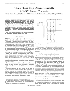 Three-Phase Step-Down Reversible ACŒDC Power Converter