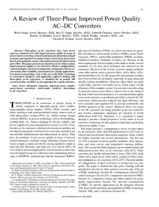 A Review of Three-Phase Improved Power Quality AC–DC Converters
