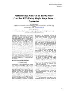 Performance Analysis of Three Phase On-Line UPS Using