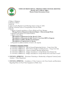 July 11, 2016 Regular Council Agenda
