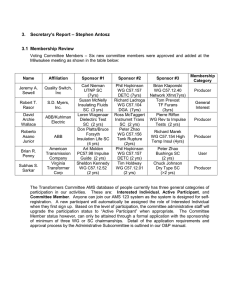 3. Secretary`s Report - Transformers Committee