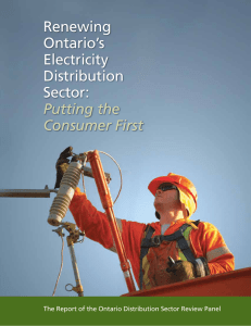 Renewing Ontario`s Electricity Distribution Sector