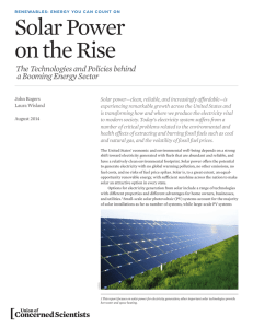 Solar Power on the Rise - Union of Concerned Scientists