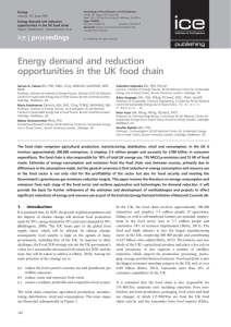 Energy demand and reduction opportunities in the UK food chain