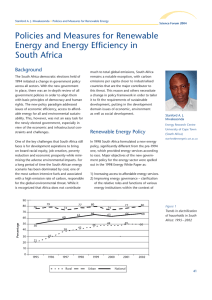 Policies and Measures for Renewable Energy and Energy Efficiency