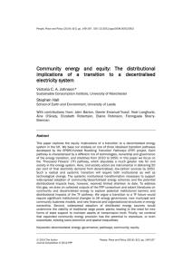 Community energy and equity: The distributional implications of a