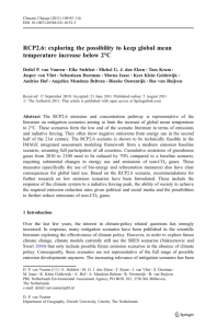 RCP2.6: exploring the possibility to keep global mean temperature