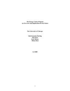 1 The Energy Crisis of Nigeria An Overview and Implications for the