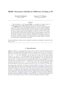 MLDS: Maximum Likelihood Difference Scaling in R